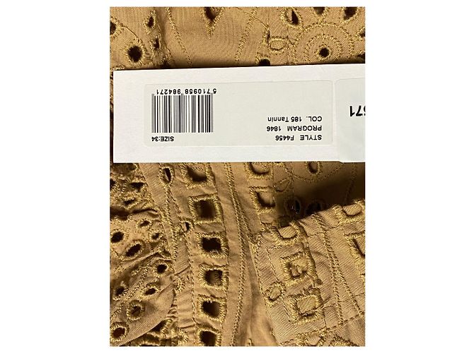 Vestido Ganni con bordado inglés de algodón marrón Castaño - vista 10