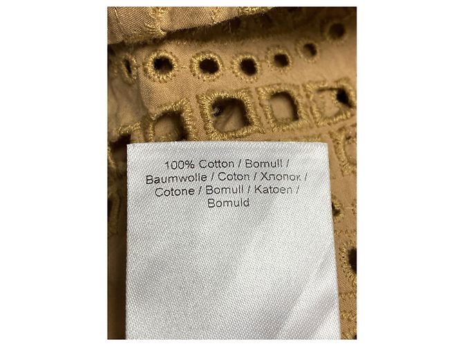 Vestido Ganni con bordado inglés de algodón marrón Castaño - vista 12