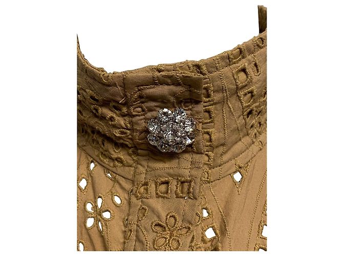 Vestido Ganni con bordado inglés de algodón marrón Castaño - vista 7