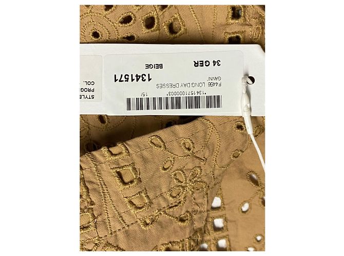 Vestido Ganni con bordado inglés de algodón marrón Castaño - vista 9