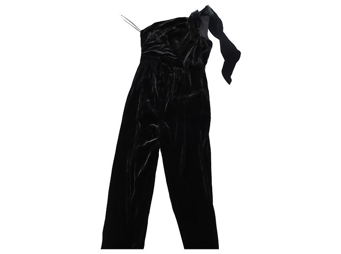 Tuta monospalla Ulla Johnson Tess in velluto nero - vista 2