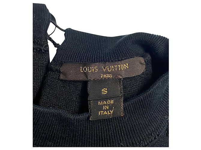Vestido camisero adornado de algodón negro de Louis Vuitton - vista 8