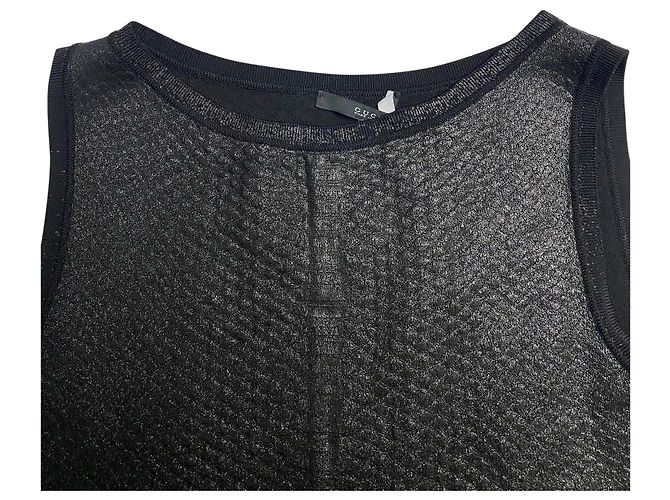 Gucci Ärmelloses Strick-Midikleid aus schwarzer Viskose - Ansicht 6