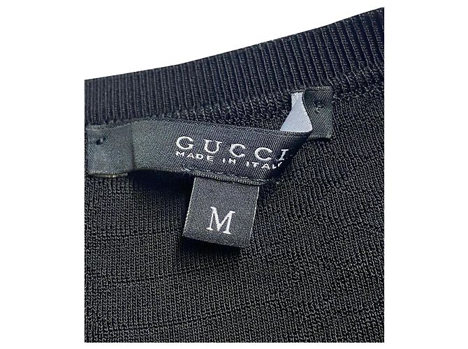Gucci Ärmelloses Strick-Midikleid aus schwarzer Viskose - Ansicht 8