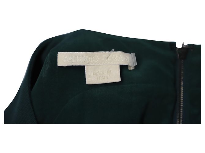 Autre Marque Antonio Berardi Peplum Midi Dress in Green Virgin Wool - view 7