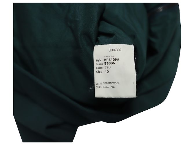 Autre Marque Antonio Berardi Peplum Midi Dress in Green Virgin Wool - view 8