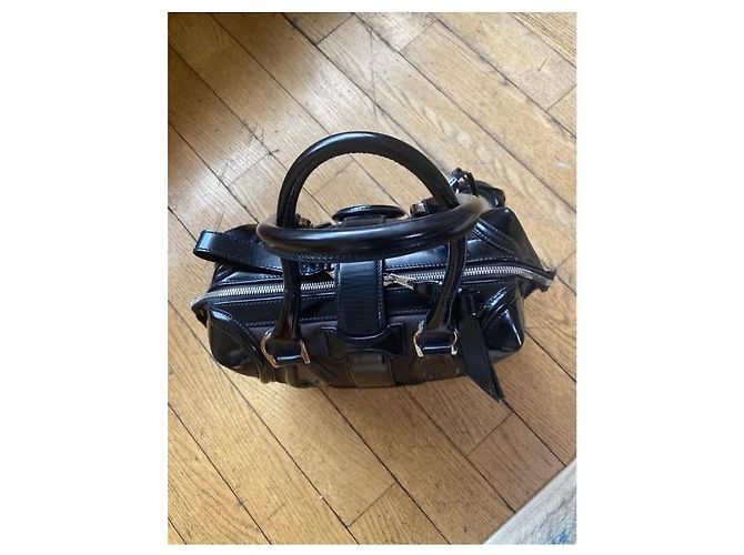 Borsa Superb Balenciaga in pelle verniciata nera/marrone e pelle scamosciata Nero Cioccolato - vista 6