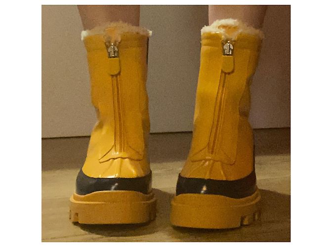 Botas de lluvia Gucci de cuero caramel Caramelo - vista 3
