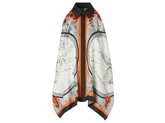 Top in seta Burberry Nero Arancione Multicolore - vista 14