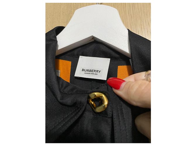 Top in seta Burberry Nero Arancione Multicolore - vista 4