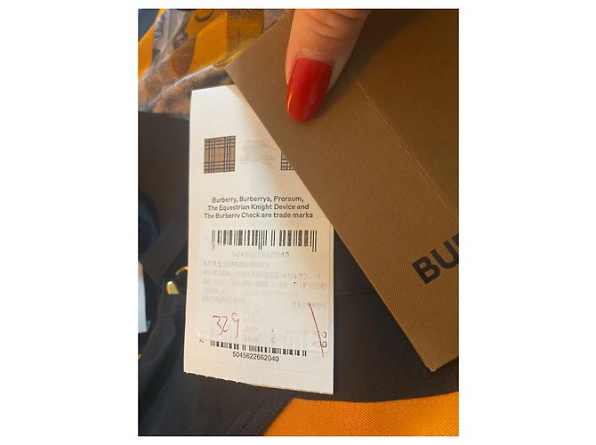 Top in seta Burberry Nero Arancione Multicolore - vista 7