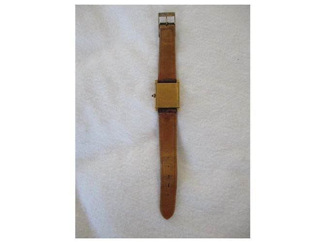 Reloj Lancel rectangular chapado en oro con correa de piel - vista 4