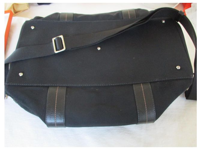 Lancel Borsa da viaggio in tela e pelle nera. Nero - vista 4