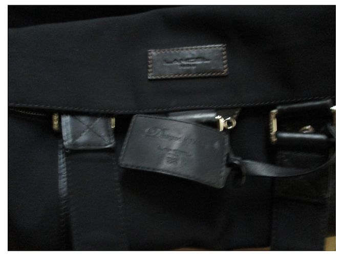 Lancel Borsa da viaggio in tela e pelle nera. Nero - vista 7