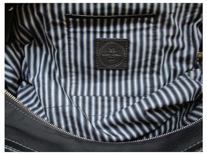 Lancel Borsa da viaggio in tela e pelle nera. Nero - vista 8