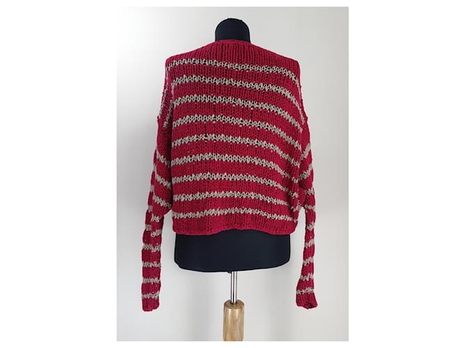 Free People Roter Baumwollpullover - Ansicht 3
