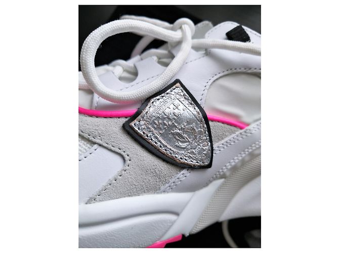 Philippe Model Baskets Eze Low Mondial Néon Blanc Fushia - view 10