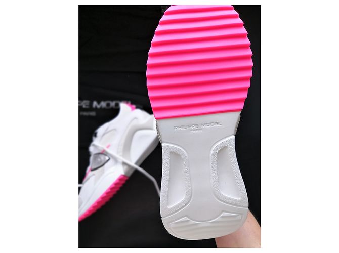Philippe Model Baskets Eze Low Mondial Néon Blanc Fushia - view 7