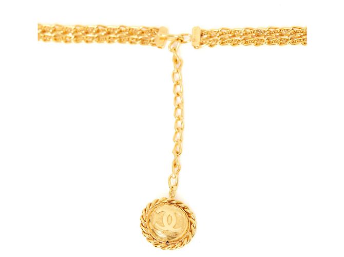 Chanel T80 CATENA foderata intrecciata D'oro - vista 5