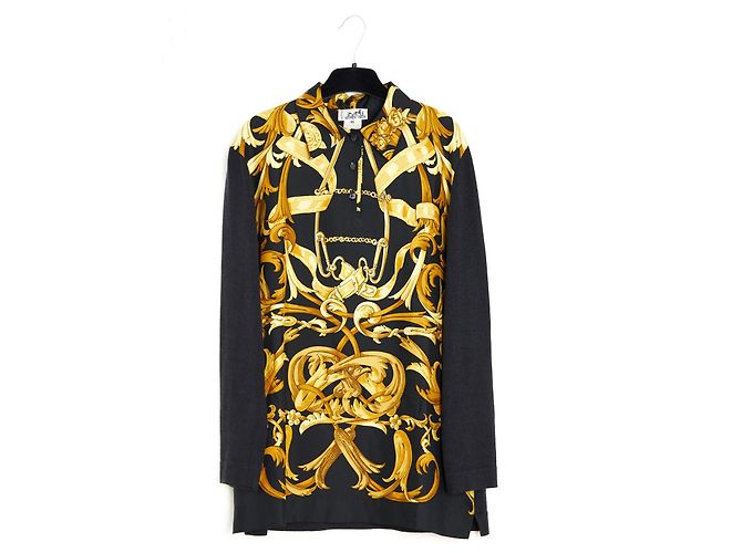 Hermès BIT NEGRO ORO SEDA ES38 juntos Dorado - vista 3