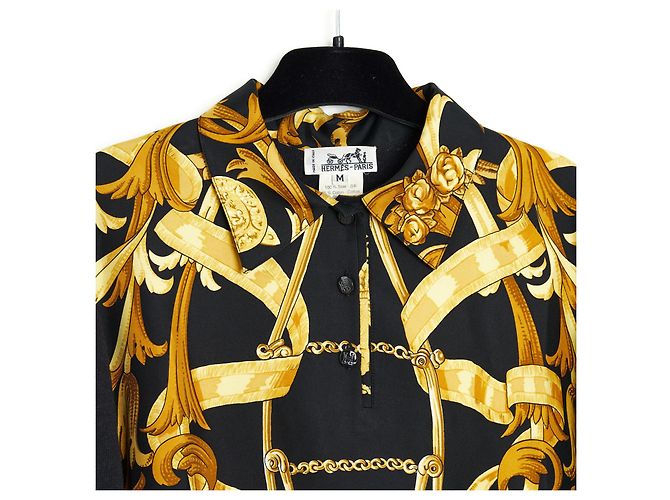 Hermès BIT NEGRO ORO SEDA ES38 juntos Dorado - vista 5