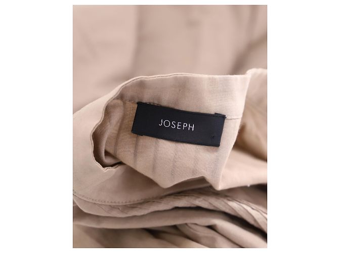 Joseph Vestido Manga Longa pelo Joelho em Algodão Marrom - vista 3