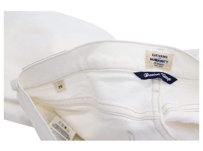 Citizens Of Humanity Emerson Slim Boyfriend Jeans en denim de algodón blanco - vista 3