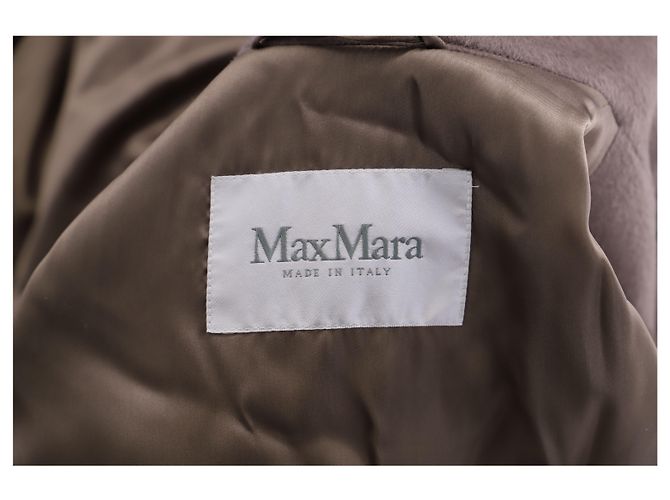 Giacca Lunga Max Mara con Collo in Ecopelliccia in Fibra di Alpaca Marrone - vista 3