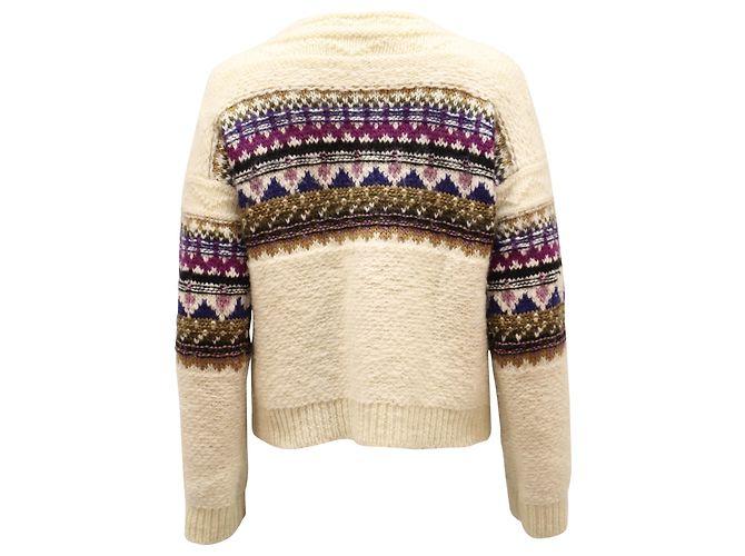 Isabel Marant Etoile Elsey Fair-Isle-Pullover aus weißer Wolle - Ansicht 2