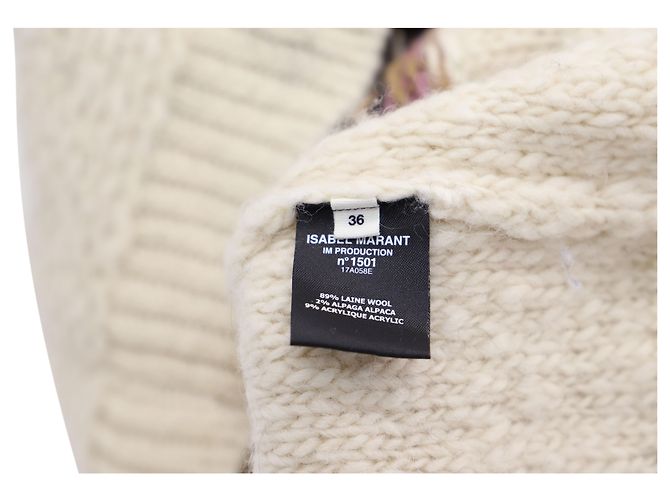 Isabel Marant Etoile Elsey Fair-Isle-Pullover aus weißer Wolle - Ansicht 4