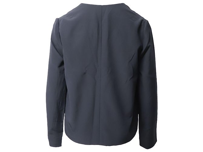Chloé Blazer aus schwarzer Seide mit Pailletten und Taschendetail - Ansicht 3