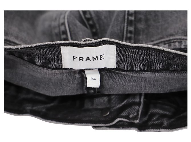 Frame Denim Vaqueros cortos rectos Frame Le Nouveau en denim negro - vista 3