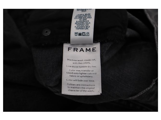 Frame Denim Vaqueros cortos rectos Frame Le Nouveau en denim negro - vista 6