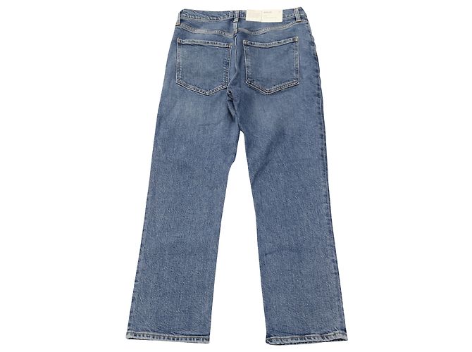 Vaqueros cortos rectos de tiro alto Riley de Agolde en denim de algodón azul - vista 2