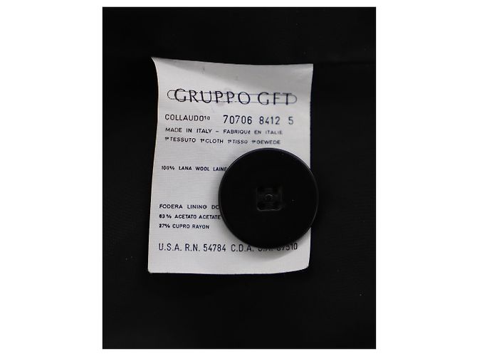 Jaqueta de abotoamento simples Giorgio Armani em lã preta Preto - vista 3