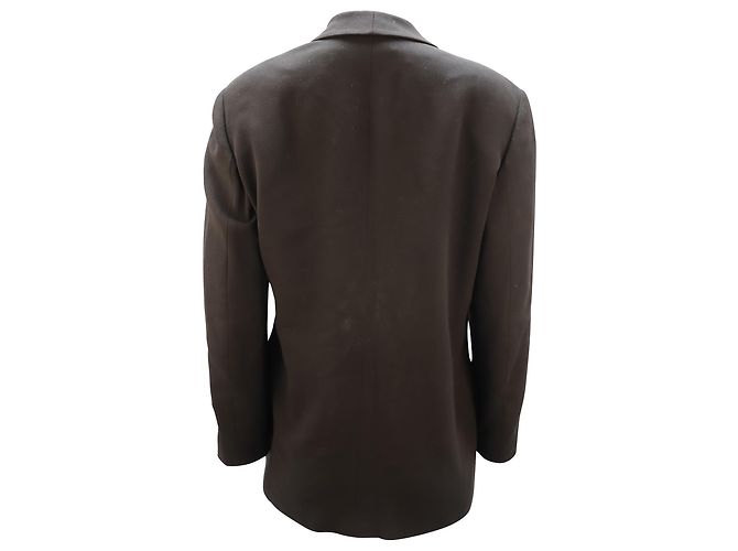 Jaqueta de abotoamento simples Giorgio Armani em lã preta Preto - vista 5