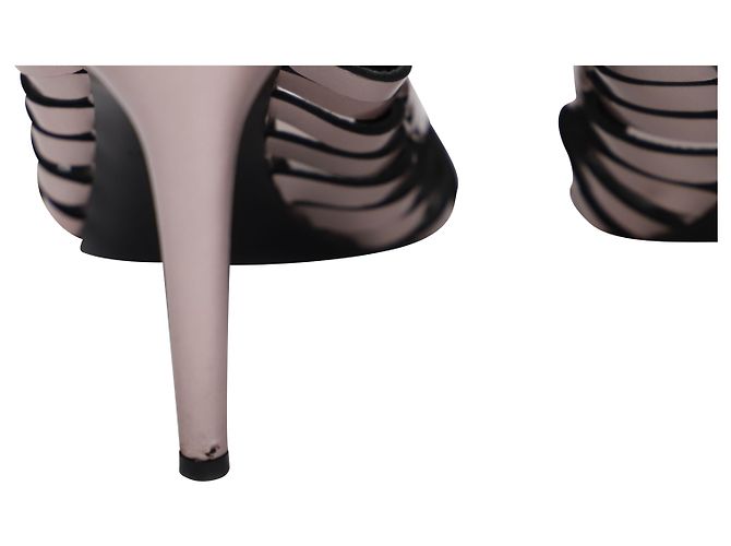 Tacones Cage de Proenza Schouler en charol plateado - vista 8