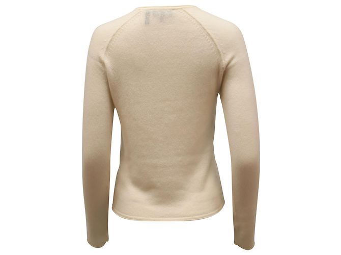 Jersey de cuello redondo Theory en Cachemira color marfil Blanco Crudo - vista 2