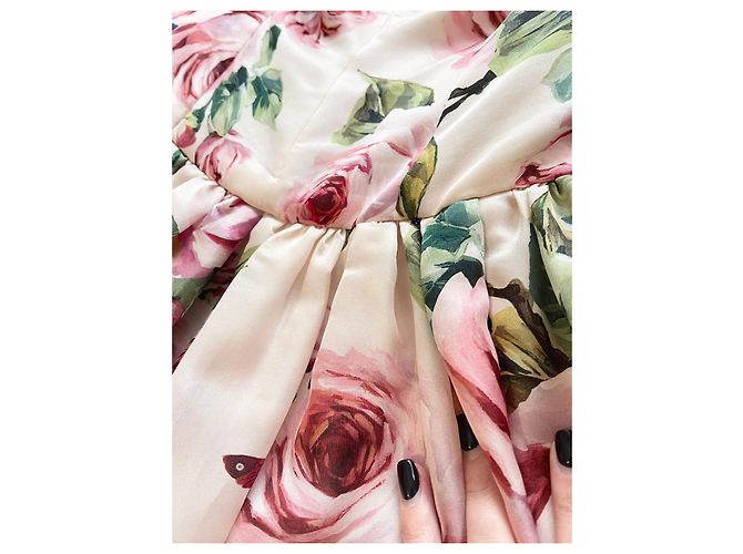 Dolce & Gabbana Silk Rose Kleid Rosa Seide Pink - Ansicht 3