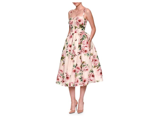 Dolce & Gabbana Silk Rose Kleid Rosa Seide Pink - Ansicht 4
