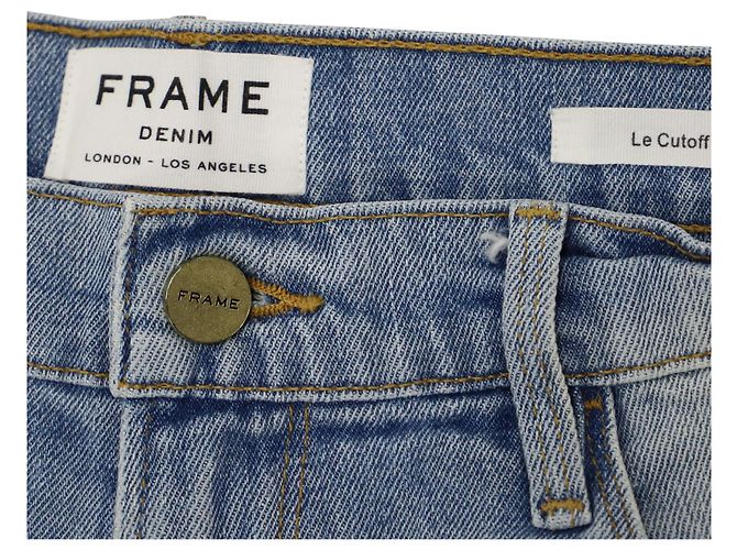 Frame Denim Shorts vaqueros Frame Le Cutoff de algodón azul claro - vista 4