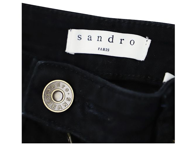 Sandro Paris Röhrenjeans aus schwarzer Baumwolle - Ansicht 3