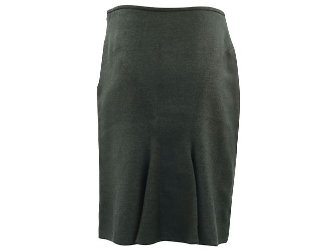 Falda Lápiz Armani en Lana Verde - vista 2