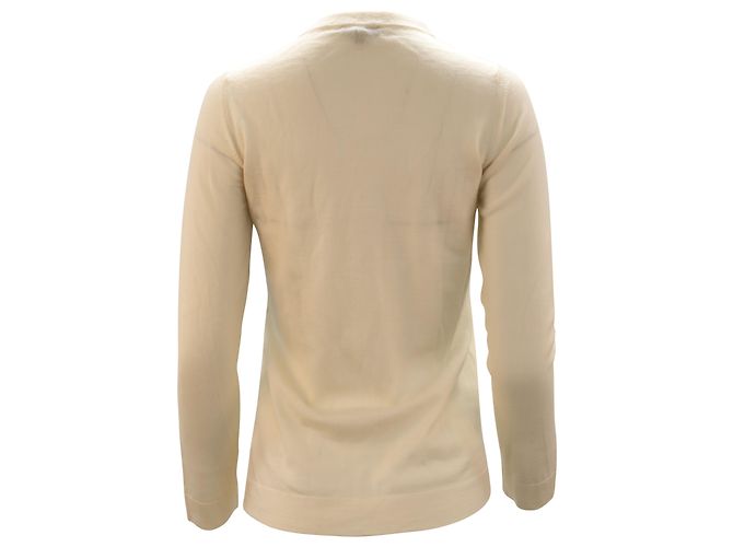Escada Wool Sweater with Bow Embellishment in Ivory Wool - view 2