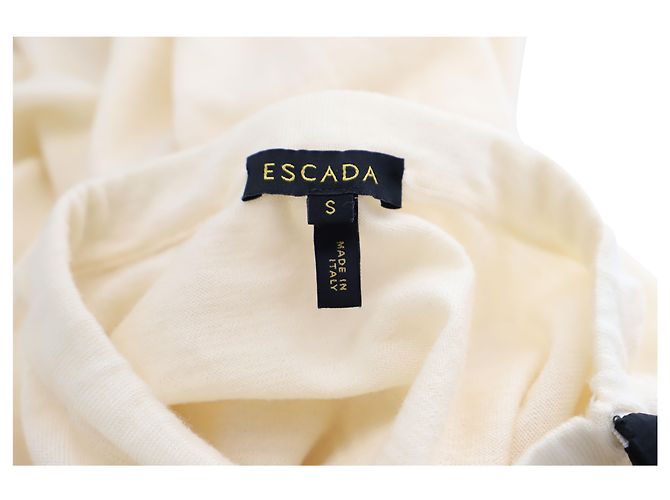 Escada Wool Sweater with Bow Embellishment in Ivory Wool - view 3
