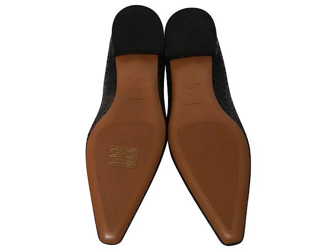 Alaïa Ballerine Alaia a punta con taglio laser in pelle nera - vista 10