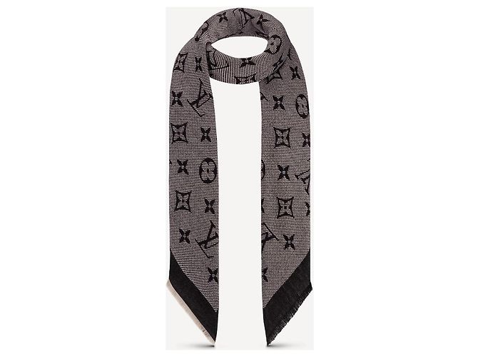Sciarpa Louis Vuitton Monogram Neo Natte Nera Lana Nero - vista 2