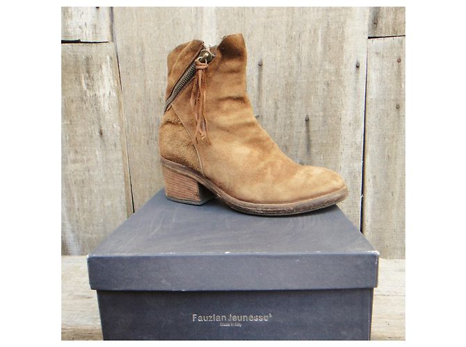 Autre Marque botas Fauzian Youth p 37 Marrón claro - vista 7