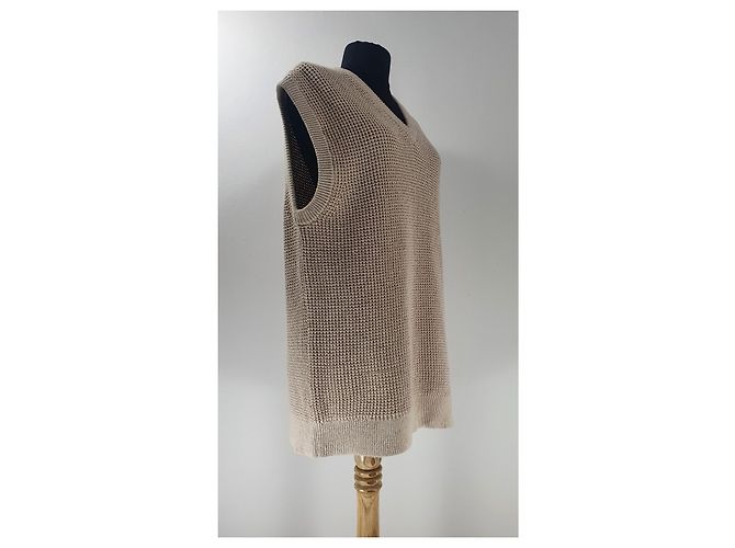 Camiseta de tirantes Samsoe & Samsoe beige algodón M - vista 2