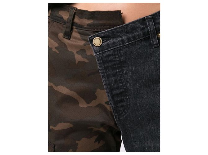 Autre Marque Jeans Monse Asimétricos de Algodón Negro y Camuflaje Multicolor - vista 2